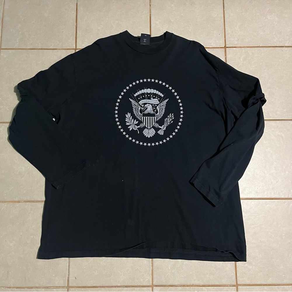 Yeezy Black Long Sleeve Tee with Emblem